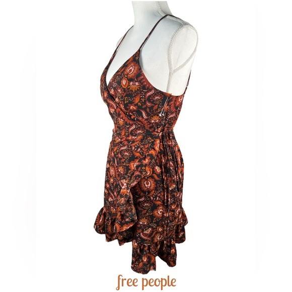 Free People | Night Rhythm Floral Print Wrap Mini Dress - Picture 2 of 8